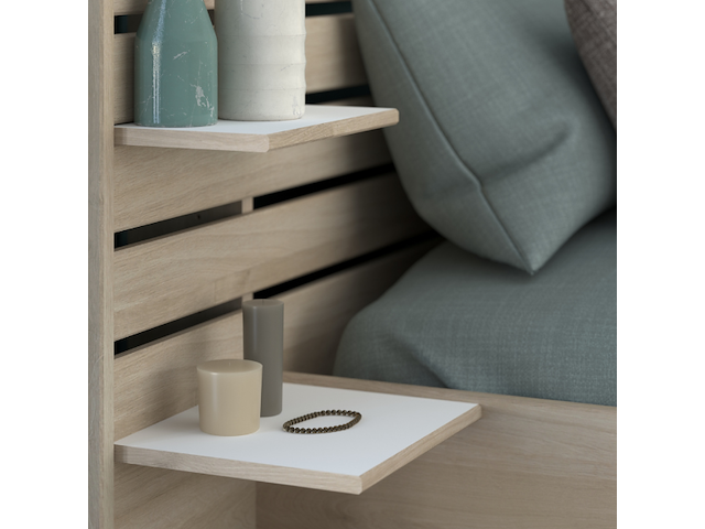 Tweepersoonsbed tokio 160x200cm-eikdecor/wit - afbeelding 6 van  7