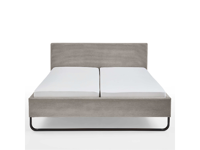 Tweepersoonsbed velma 180x200cm ribfluweel - taupe - afbeelding 1 van  7
