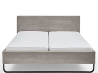 Tweepersoonsbed velma 180x200cm ribfluweel - taupe
