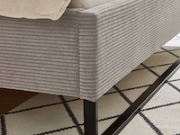 Tweepersoonsbed velma 180x200cm ribfluweel - taupe - afbeelding 2 van  7