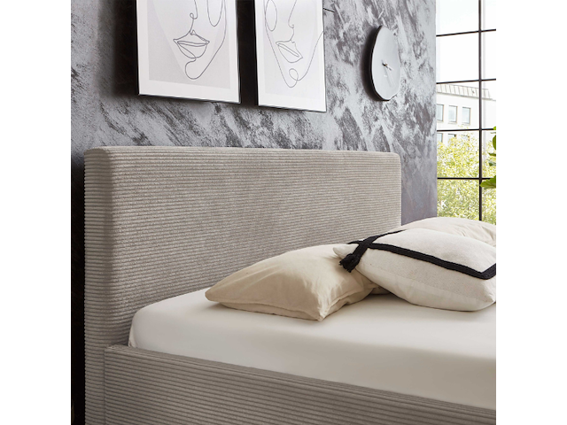 Tweepersoonsbed velma 180x200cm ribfluweel - taupe - afbeelding 3 van  7