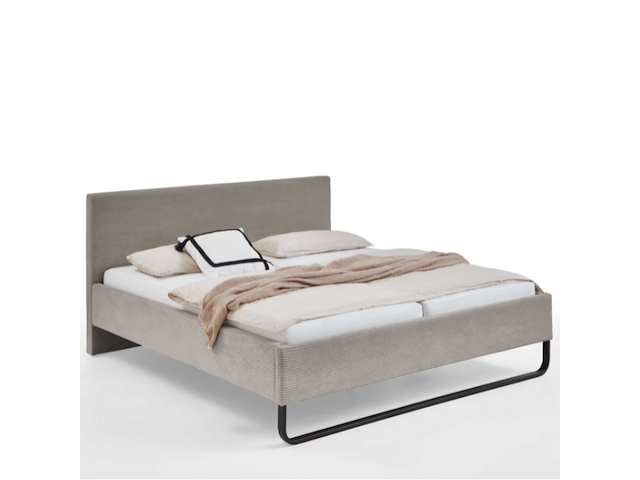 Tweepersoonsbed velma 180x200cm ribfluweel - taupe - afbeelding 5 van  7