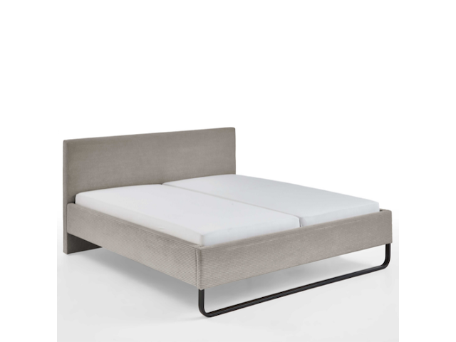Tweepersoonsbed velma 180x200cm ribfluweel - taupe - afbeelding 6 van  7