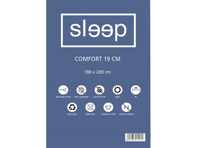 Tweepersoonsmatras comfort plus 180x200x19cm - koudschuim - afbeelding 4 van  4