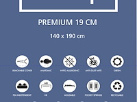 Tweepersoonsmatras premium plus 140x190x19cm - pocketveren - afbeelding 4 van  4