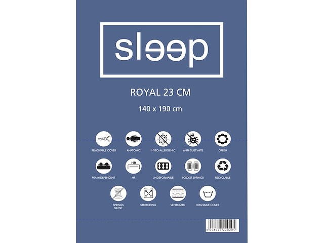 Tweepersoonsmatras royal 140x190x23cm - pocketveren - afbeelding 4 van  4
