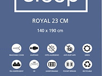 Tweepersoonsmatras royal 140x190x23cm - pocketveren - afbeelding 4 van  4