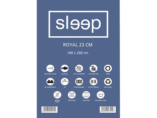 Tweepersoonsmatras royal 140x200x23cm - pocketveren - afbeelding 4 van  4