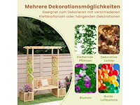 Tweezitter houten tuinbank met boog en 2 plantenbakken - afbeelding 2 van  2