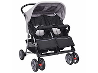 Tweezitter kinderwagen staalgrijs en zwart