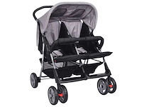 Tweezitter kinderwagen staalgrijs en zwart - afbeelding 3 van  7