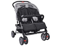 Tweezitter kinderwagen staalgrijs en zwart - afbeelding 4 van  7