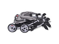 Tweezitter kinderwagen staalgrijs en zwart - afbeelding 5 van  7