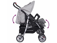 Tweezitter kinderwagen staalgrijs en zwart - afbeelding 6 van  7