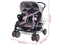 Tweezitter kinderwagen staalgrijs en zwart - afbeelding 8 van  8