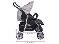 Tweezitter kinderwagen staalgrijs en zwart - afbeelding 7 van  7