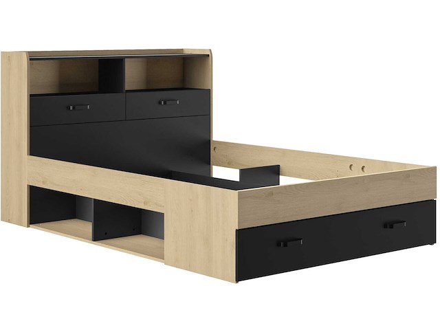 Twijfelaar met opbergladen sabia | 140 x 190 | châtaignier-design - afbeelding 2 van  5