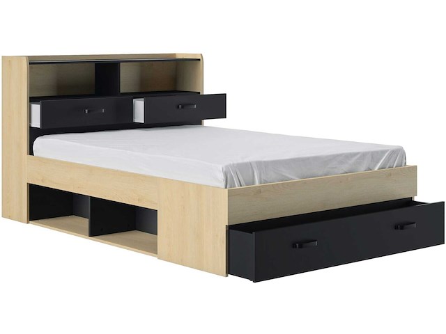 Twijfelaar met opbergladen sabia | 140 x 190 | châtaignier-design - afbeelding 3 van  5