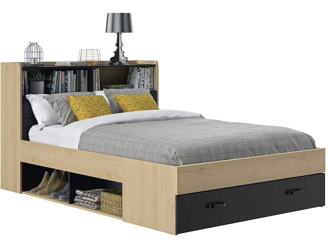 Twijfelaar met opbergladen sabia | 140 x 190 | châtaignier-design - afbeelding 4 van  5