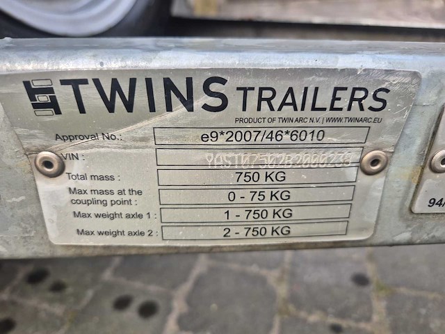 Twins trailers d750 aanhangwagen - afbeelding 4 van  9