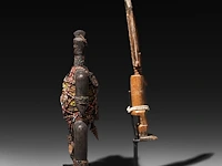 Two african tribal fertility figures, a namchi (cameroon) and an akuba (fanti, ghana) 27 cm. (10.63 in.) - afbeelding 2 van  5