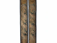 Two borders of 17thc flemish wall tapestries decorated with solomonic columns 316 x 47 cm. (124.40 x 18 1/2 in.)