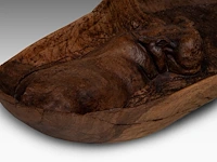 Two carved wooden african souvenirs with savanna wildlife sculpture: 59 cm. (23.23 in.), the platter: 62 cm. (24.41 in.) - afbeelding 3 van  18