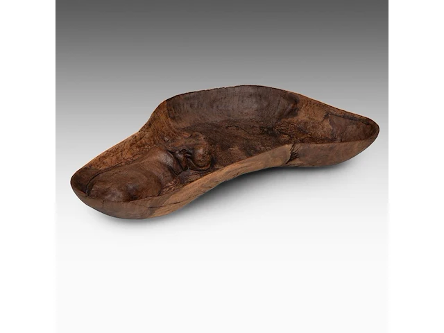 Two carved wooden african souvenirs with savanna wildlife sculpture: 59 cm. (23.23 in.), the platter: 62 cm. (24.41 in.) - afbeelding 12 van  18