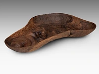 Two carved wooden african souvenirs with savanna wildlife sculpture: 59 cm. (23.23 in.), the platter: 62 cm. (24.41 in.) - afbeelding 12 van  18