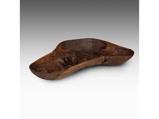Two carved wooden african souvenirs with savanna wildlife sculpture: 59 cm. (23.23 in.), the platter: 62 cm. (24.41 in.) - afbeelding 13 van  18