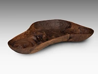 Two carved wooden african souvenirs with savanna wildlife sculpture: 59 cm. (23.23 in.), the platter: 62 cm. (24.41 in.) - afbeelding 13 van  18