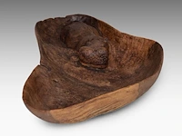 Two carved wooden african souvenirs with savanna wildlife sculpture: 59 cm. (23.23 in.), the platter: 62 cm. (24.41 in.) - afbeelding 14 van  18