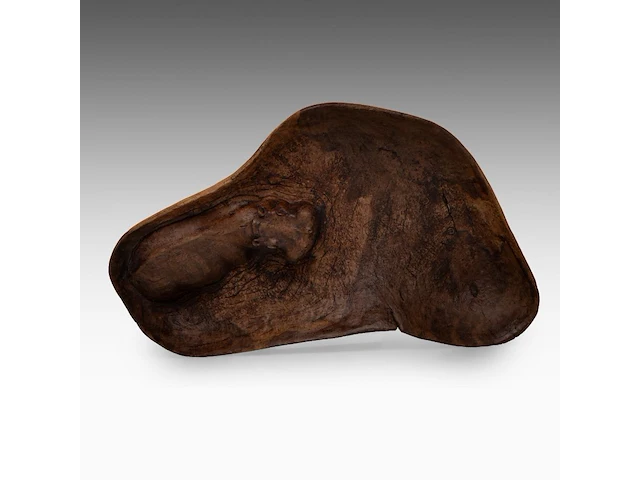 Two carved wooden african souvenirs with savanna wildlife sculpture: 59 cm. (23.23 in.), the platter: 62 cm. (24.41 in.) - afbeelding 18 van  18