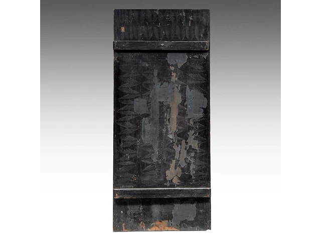 Two fine japanese shibayama inlaid black lacquered panels, depicting a man and child under a blossoming cherry branch, signed, meiji period (1868-1912), h 136 cm x 60 cm - each 8 kg (+) - afbeelding 4 van  8