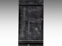 Two fine japanese shibayama inlaid black lacquered panels, depicting a man and child under a blossoming cherry branch, signed, meiji period (1868-1912), h 136 cm x 60 cm - each 8 kg (+) - afbeelding 7 van  8