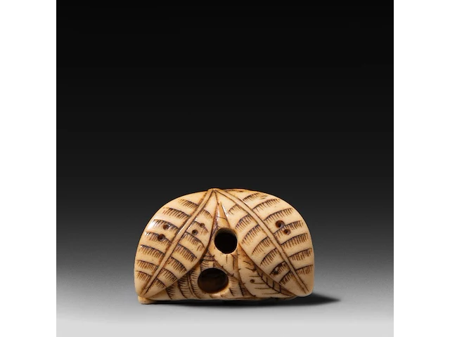 Two japanese bone netsuke of rats, edo period (19thc), w 3,5 cm / w 7,2 cm - afbeelding 6 van  6