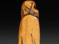 Two japanese flat ivory netsuke of chokaro and tekkai sennin, edo period (18thc), h 9 cm - 21g / h 7,3 cm - 14g (+) - afbeelding 10 van  10