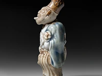 Two japanese netsuke, one staghorn and the other hirado, meiji period (1868-1912), both h 6,5 cm - afbeelding 10 van  15