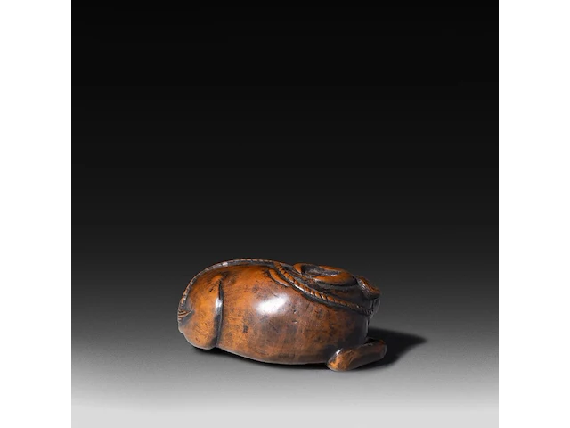 Two japanese wood netsuke of animals of the zodiac, edo period (17th-18thc), w 4,3 cm - h 3,7 cm / w 5,5 cm - afbeelding 12 van  12