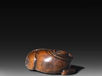 Two japanese wood netsuke of animals of the zodiac, edo period (17th-18thc), w 4,3 cm - h 3,7 cm / w 5,5 cm - afbeelding 12 van  12