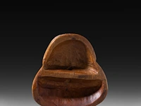 Two japanese wood netsuke of masks, edo period (19thc), both h 5 cm - afbeelding 4 van  6