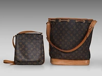 Two louis vuitton monogrammed canvas shoulder bags