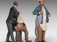 Two polychrome terracotta figures of a barber and a baker, attrib. to bernhardt bloch (1836-1909) the baker: 29 cm. (11.41 in.), the barber: 26 cm. (10.24 in.) - afbeelding 5 van  9