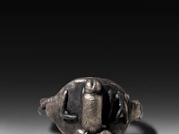 Two rare roman silver fascinum phallic rings, total weight: ca. 25 g - afbeelding 5 van  6