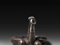 Two rare roman silver fascinum phallic rings, total weight: ca. 25 g - afbeelding 6 van  6