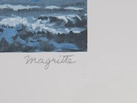 Two unframed offset lithographs by rené magritte (1898-1967), 'l'entrée en scène' (n° 175/275) and 'la grande guerre' (n° 265/275) sheet size: 60 x 45 cm. (23.62 x 17.71 in.) - afbeelding 6 van  7