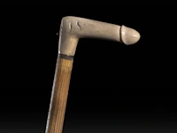 Two walking sticks with carved bone phallic endings, late 19thc - afbeelding 2 van  8