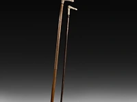 Two walking sticks with carved bone phallic endings, late 19thc - afbeelding 8 van  8