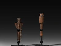 Two wooden tribal whistles with phallus symbols, lobi people, burkina faso 18 cm. (7.08 in.) - afbeelding 2 van  5