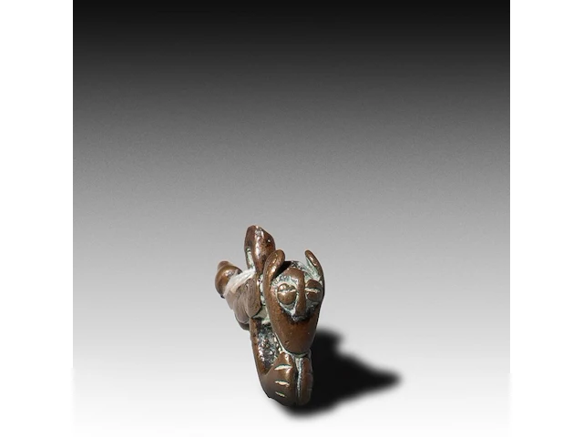 Two wooden tribal whistles with phallus symbols, lobi people, burkina faso 18 cm. (7.08 in.) - afbeelding 5 van  5